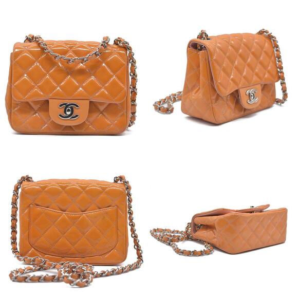 $5200 Chanel Mini Square Flap Bag Orange 2013 - Picture 2 of 15